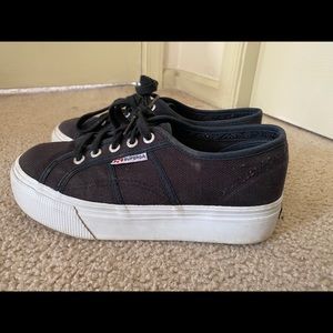 Superga Black Platform Sneaker